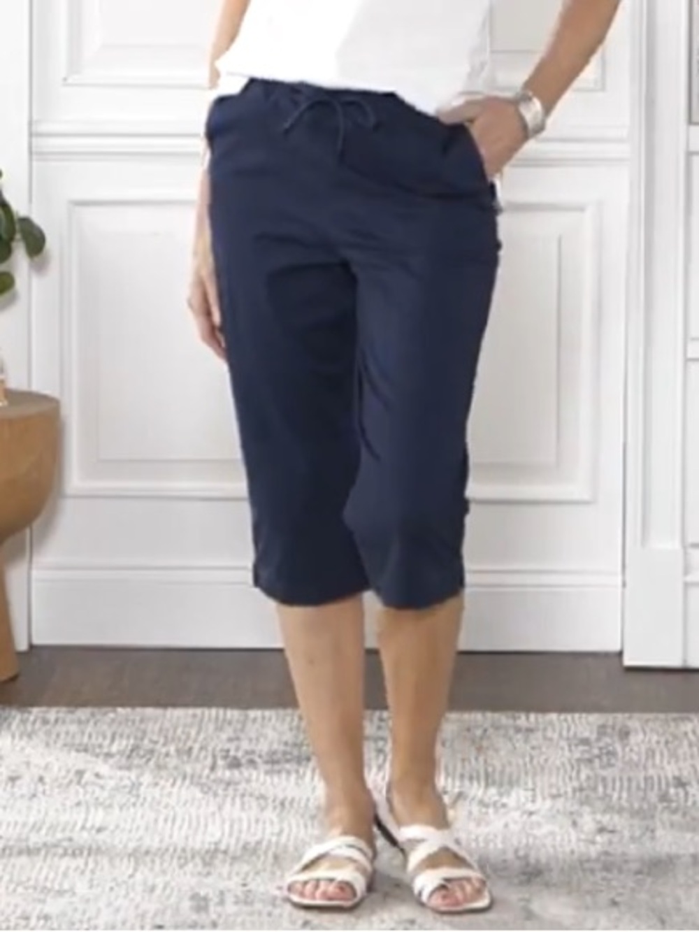 Denim & Co Regular Casual EasyWear Twill Pull-On Skimmers in Dark Olive